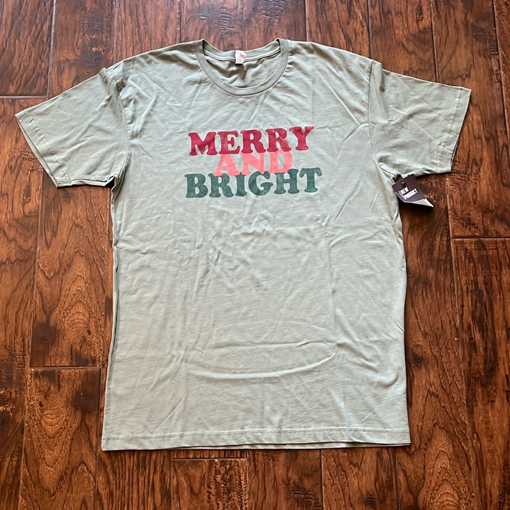 NWT!  Holiday shirt!  Merry and Bright t-shirt, size large